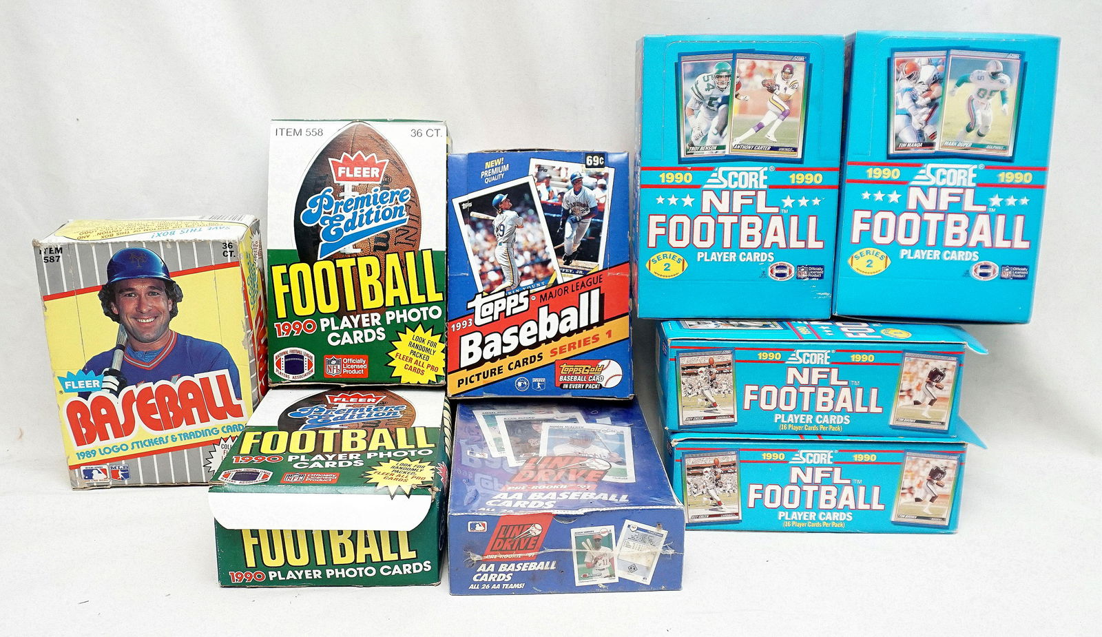 1990's BASEBALL & FOOTBALL HOBBY BOXES (1 of 6)