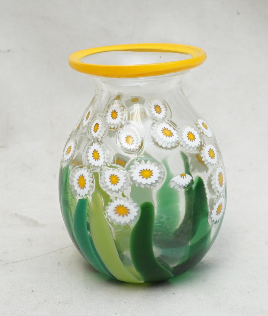 MAD ART STUDIOS MILLEFIORI DAISY ART GLASS VASE (1 of 8)
