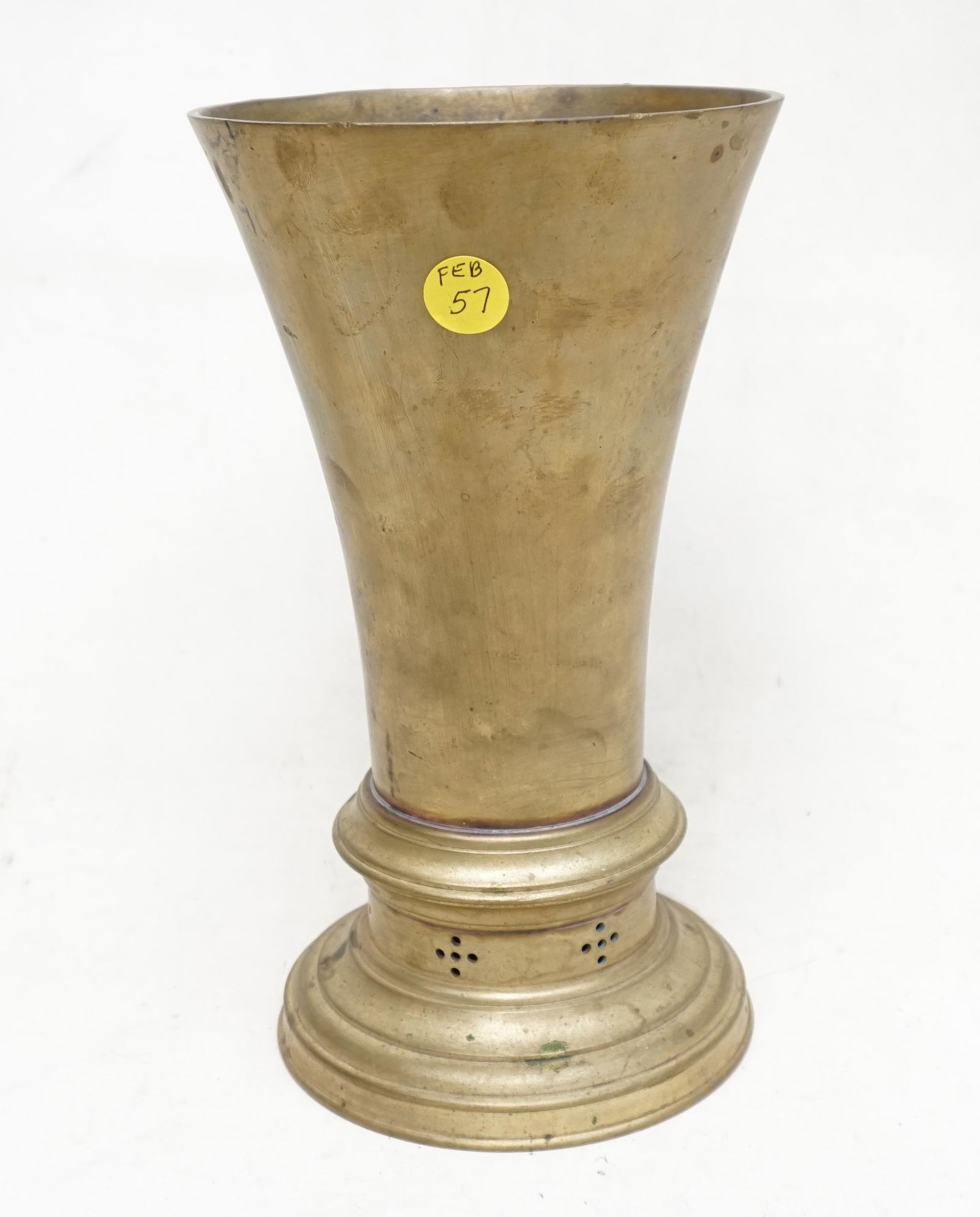 ANTIQUE SOLID BRONZE ALTAR VASE (1 of 8)