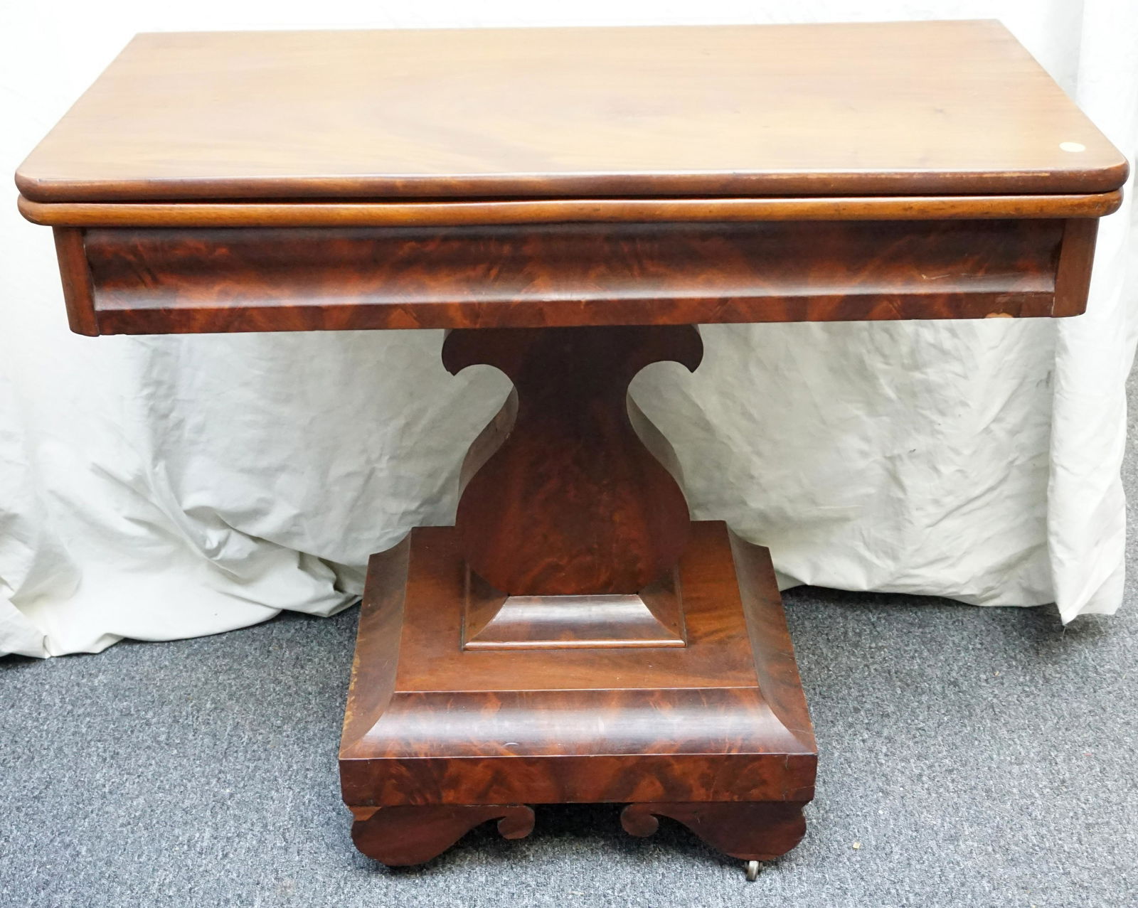 19th c MAHOGANY EMPIRE GAME TABLE (1 of 8)