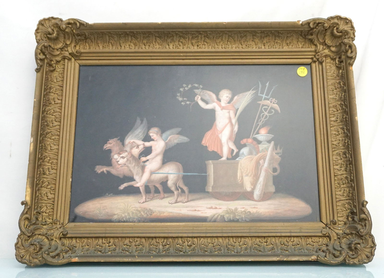 ANTIQUE CLASSICAL ITALIAN GOUACHE (1 of 8)