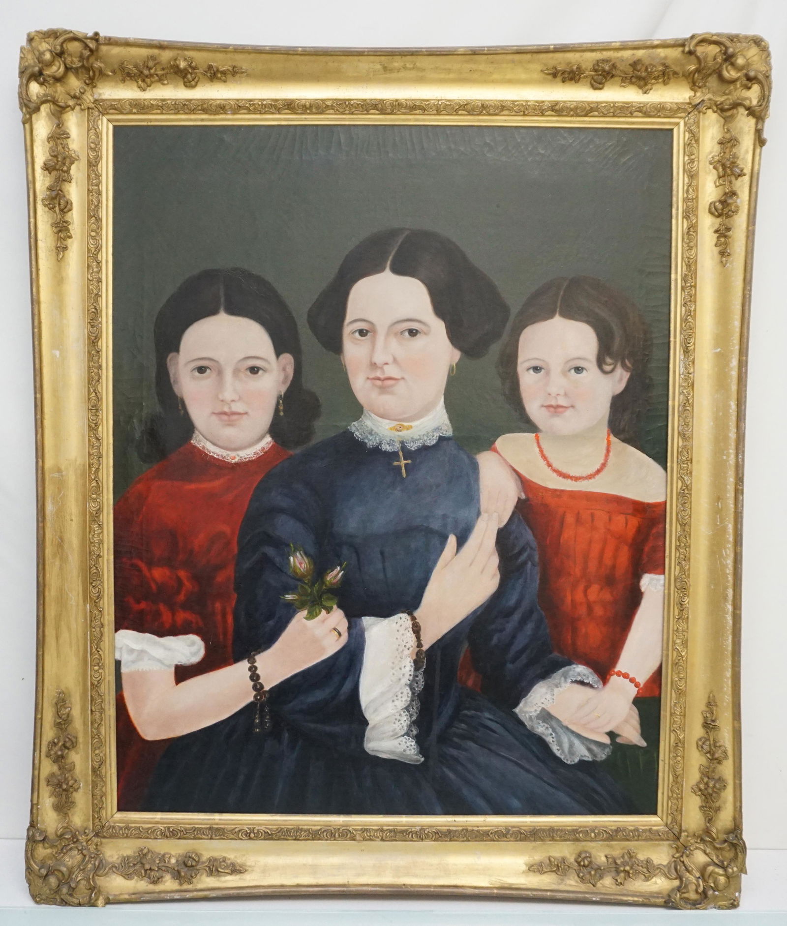 19th c NEW ENGLAND FOLK ART PORTRAIT (1 of 10)