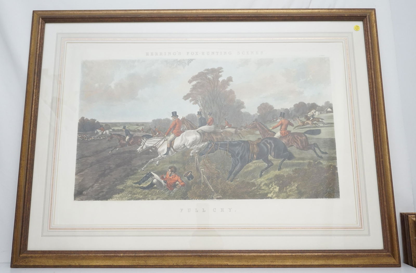 4 LARGE 19th c HERRING'S FOX HUNT ENGRAVINGS (1 of 9)