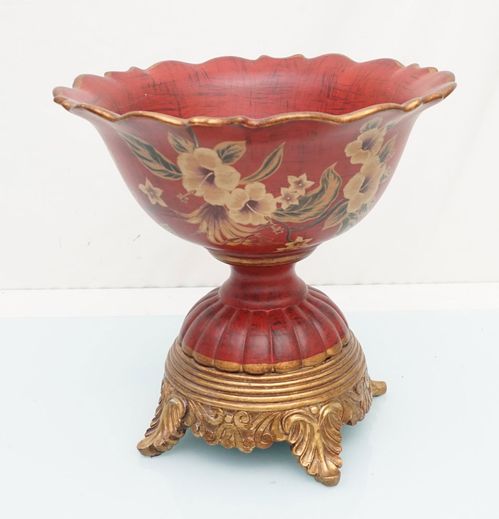 LARGE HAND PAINTED PORCELAIN URN (1 of 8)