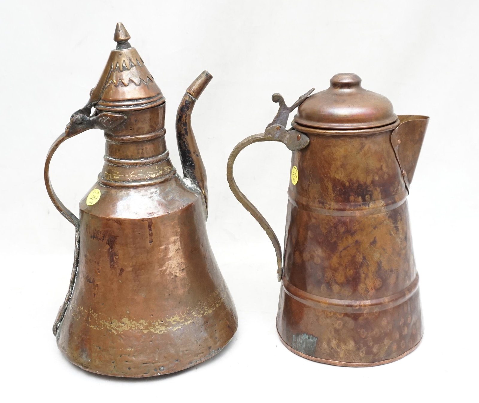 2 TURKISH COPPER DALLAH COFFEE POTS (1 of 9)