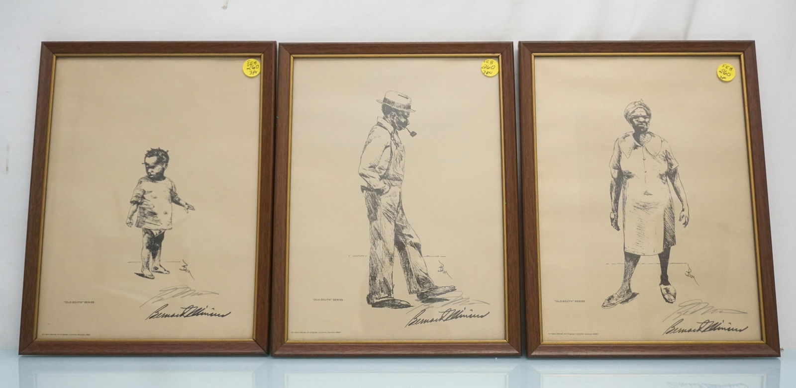 3 VINTAGE SIGNED OLD SOUTH PRINTS (1 of 5)