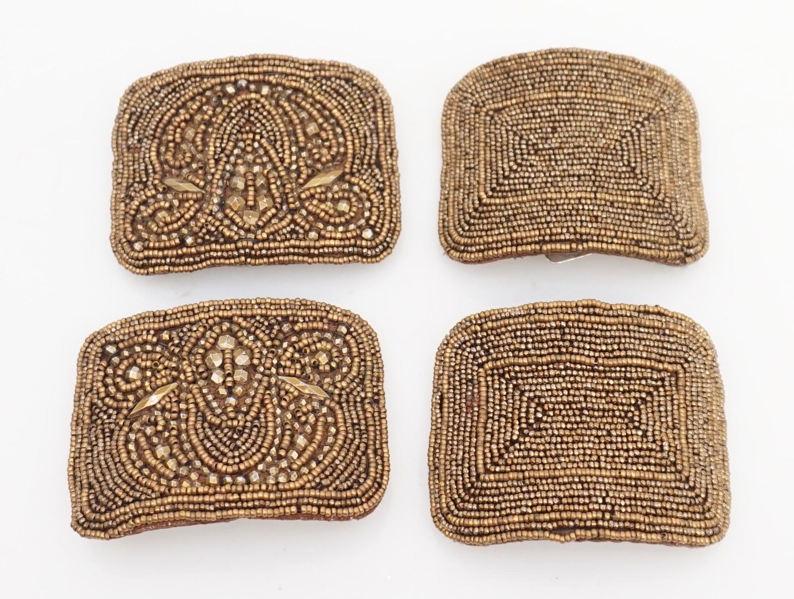 4 ART DECO FRENCH BEADED SHOE CLIPS (1 of 2)