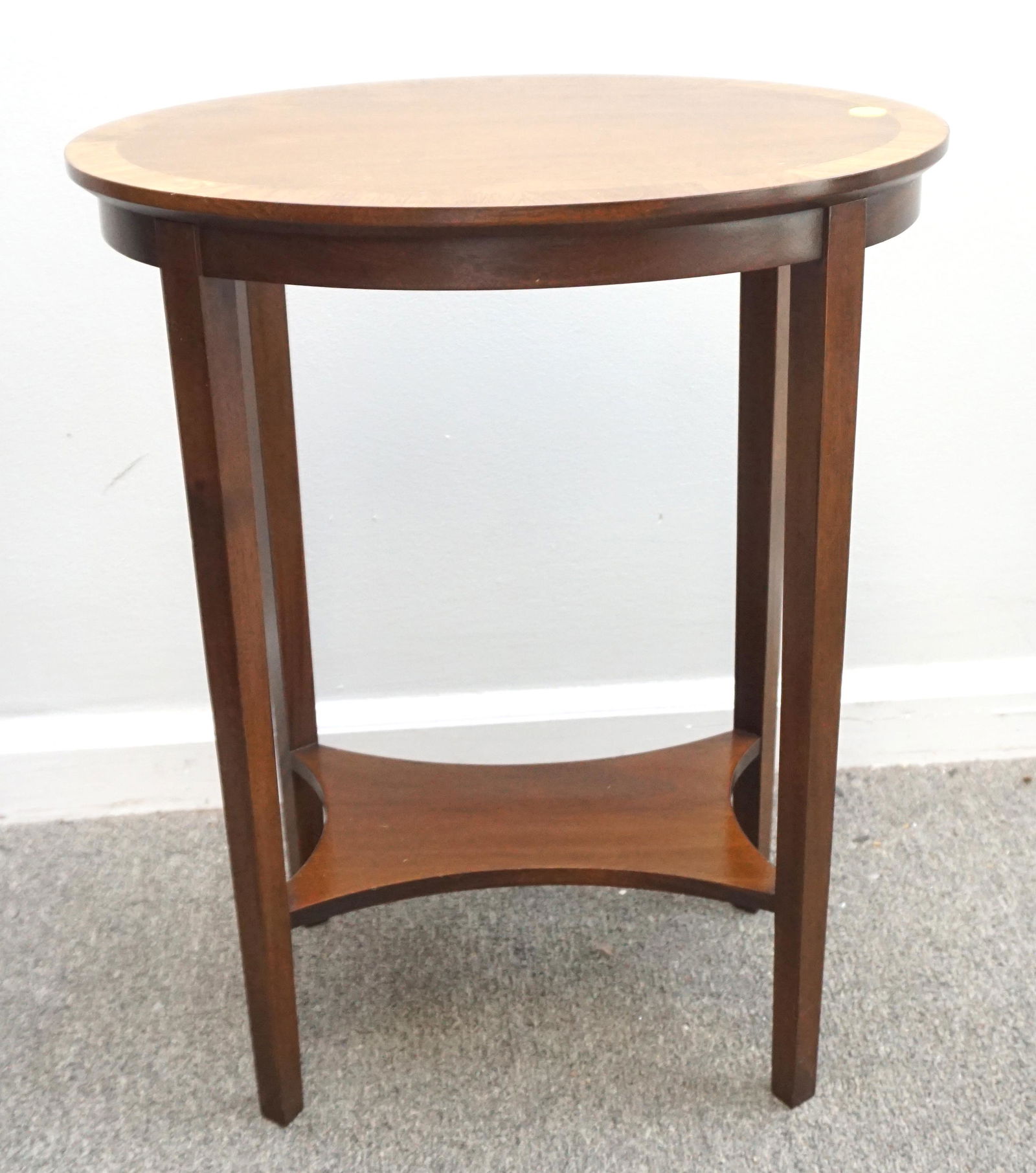 VINTAGE MAHOGANY BANDED OCCASIONAL TABLE (1 of 5)