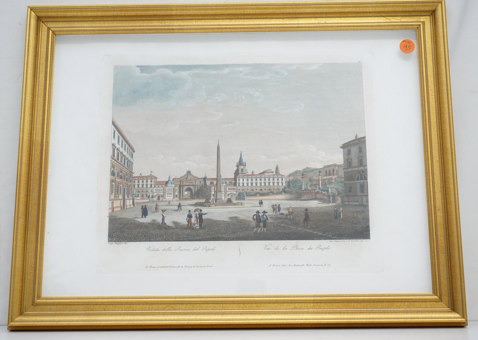HAND COLORED AQUATINT 1810 ROMA COPPER PLATE ENGRAVING (1 of 6)