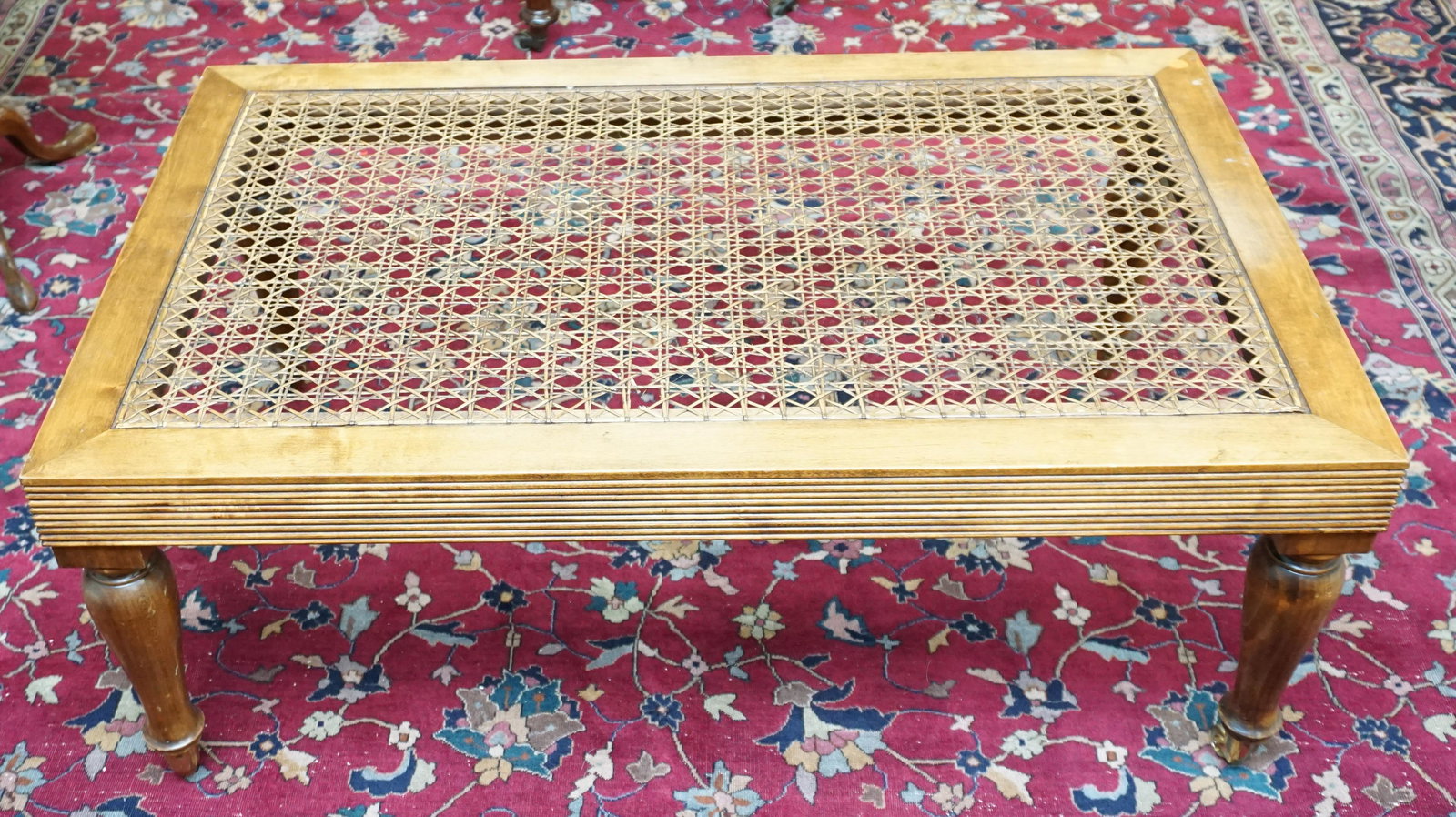 MID CENTURY CANE TOP COCKTAIL TABLE (1 of 5)