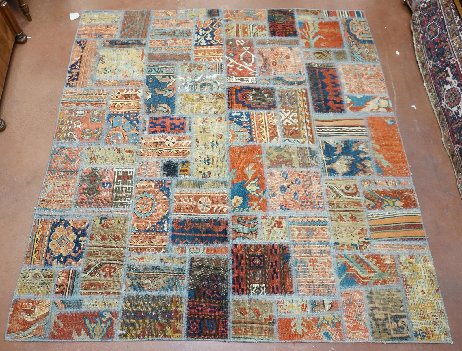 PERSIAN PATCHWORK RUG HAND KNOTTED 6 FT (1 of 7)