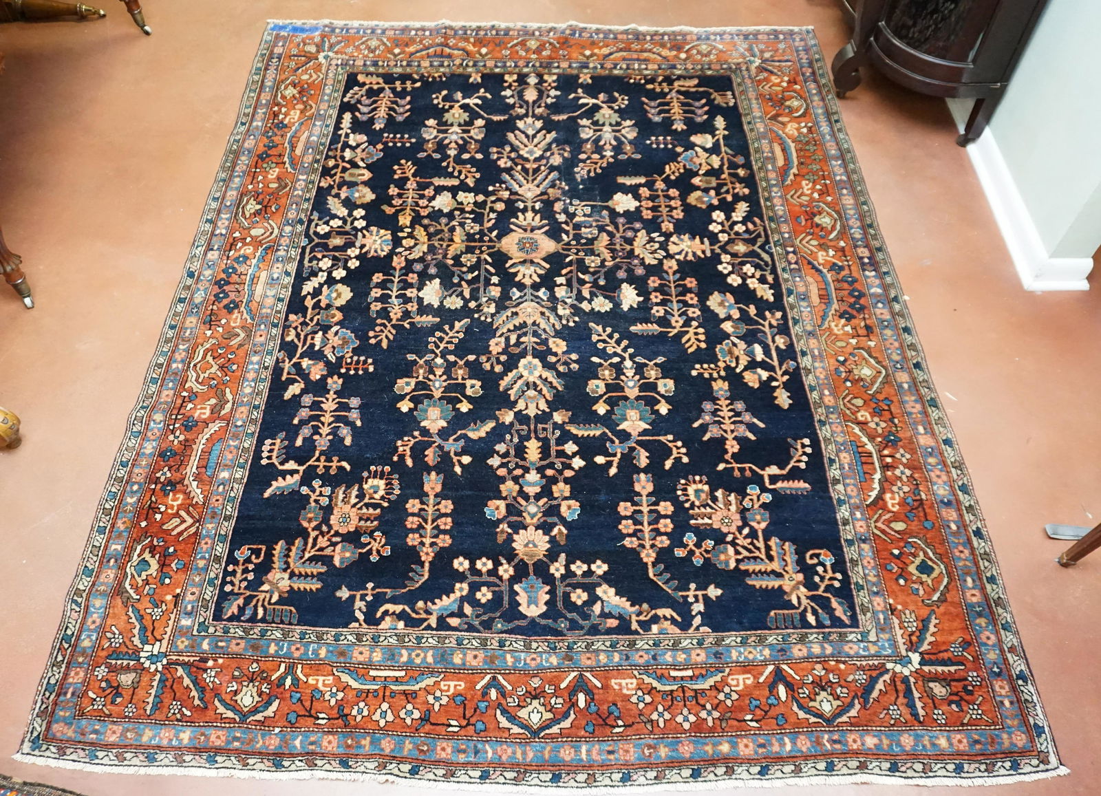 SEMI ANTIQUE HAND KNOTTED TABRIZ RUG (1 of 8)