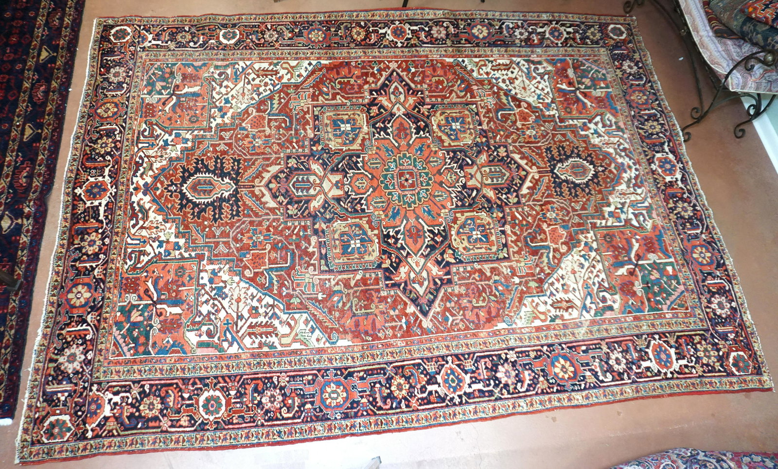 LARGE SEMI-ANTIQUE HERIZ RUG 12 FT IRAN (1 of 9)