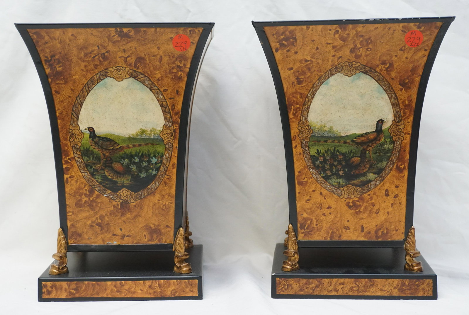 PAIR (2) WILLIAMSBURG PAINTED URNS (1 of 7)