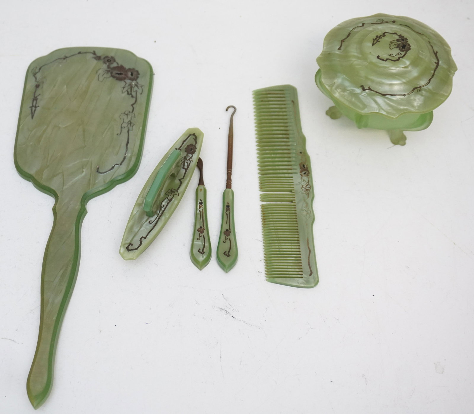 6 PC ART DECO VANITY SET (1 of 5)