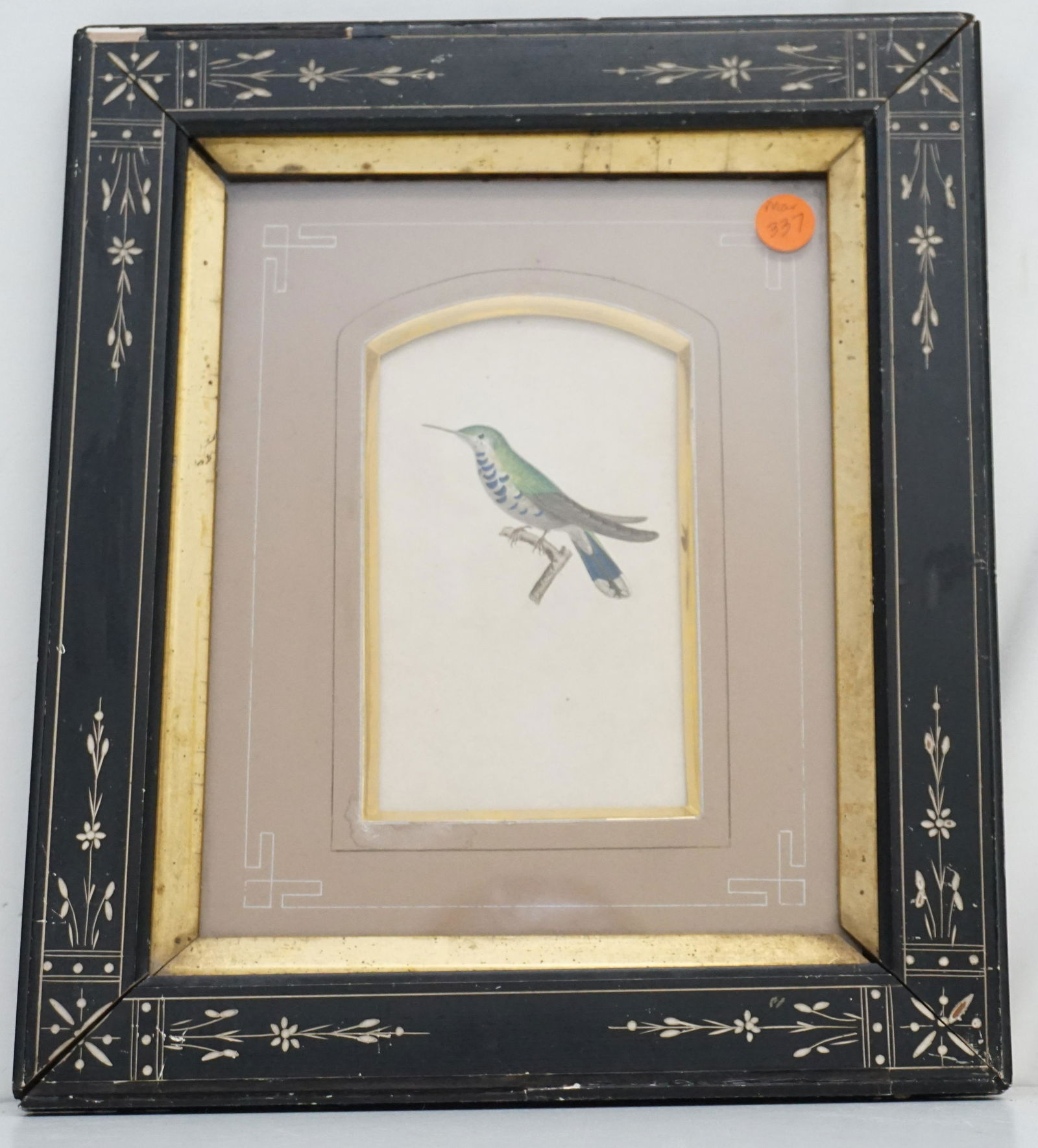 19th c. HAND PAINTED HUMMINGBIRD ENGRAVING (1 of 5)