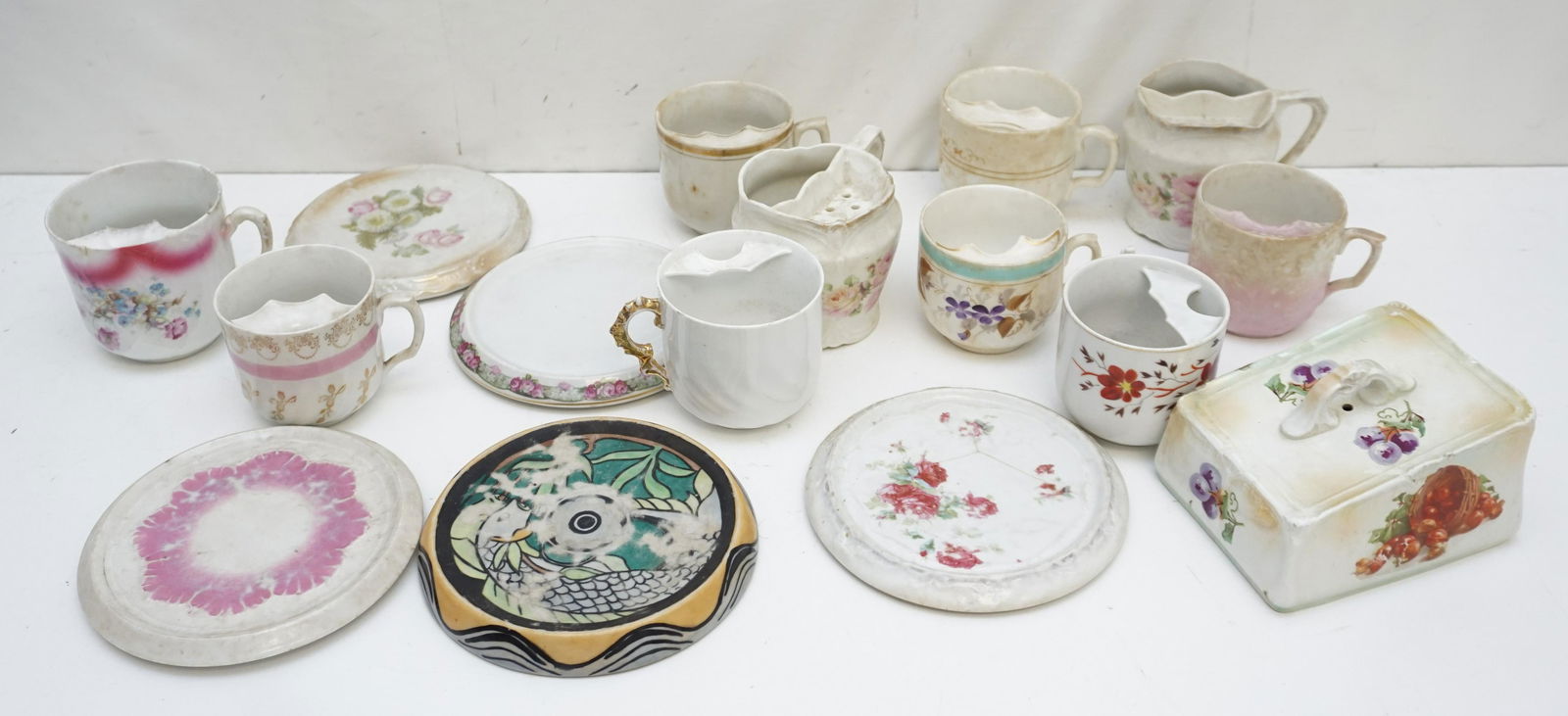 17 pc ANTIQUE PORCELAIN / STONEWARE MOUSTACHE MUGS + (1 of 6)
