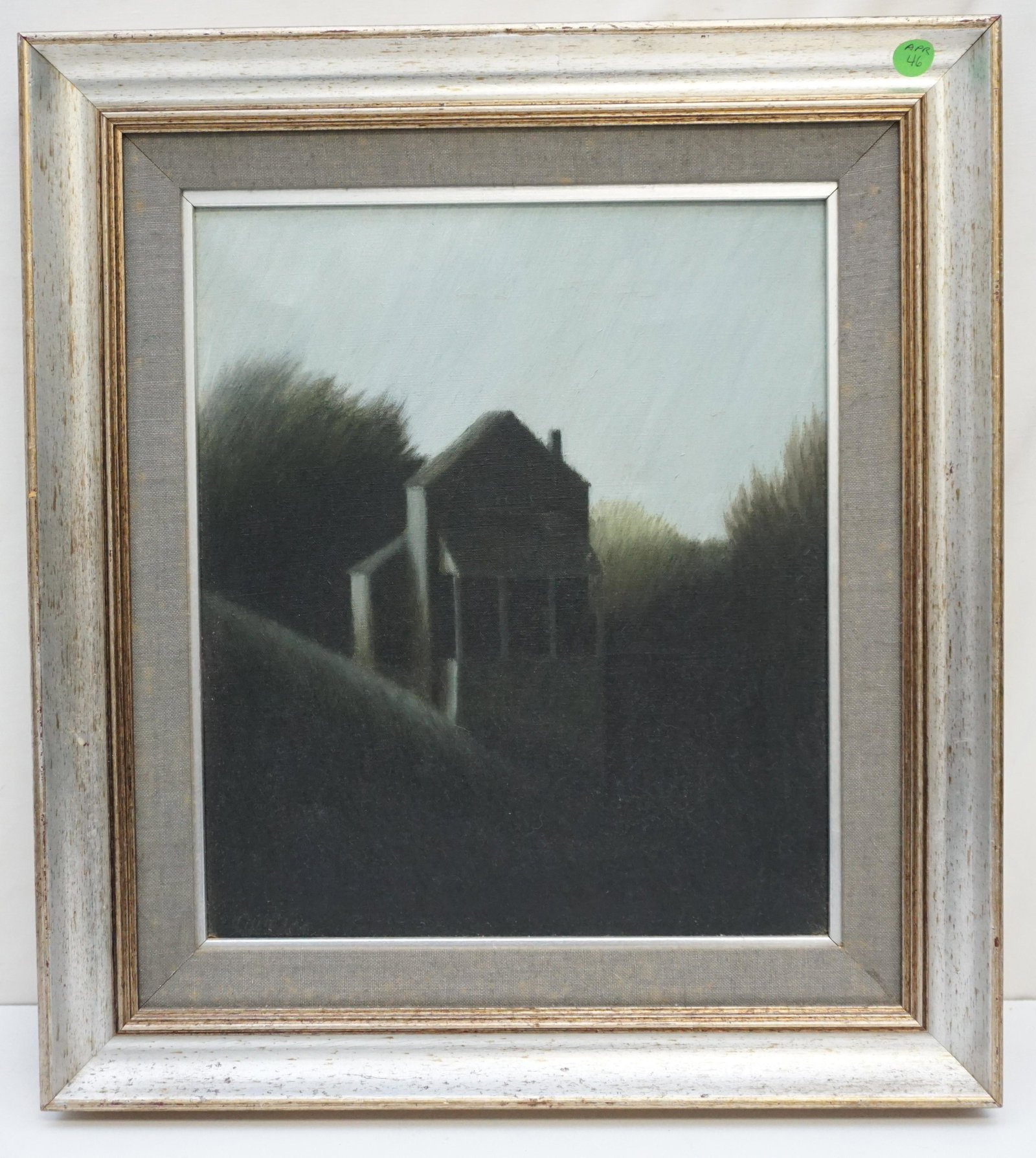 SOUTHERN GOTHIC OIL ON CANVAS: Southern Gothic Oil on Canvas. House in the Shadows. Unsigned. In Frame measures 17"x20"x2". Weight 3 pds. PROVENANCE: A Charleston Private Estate.