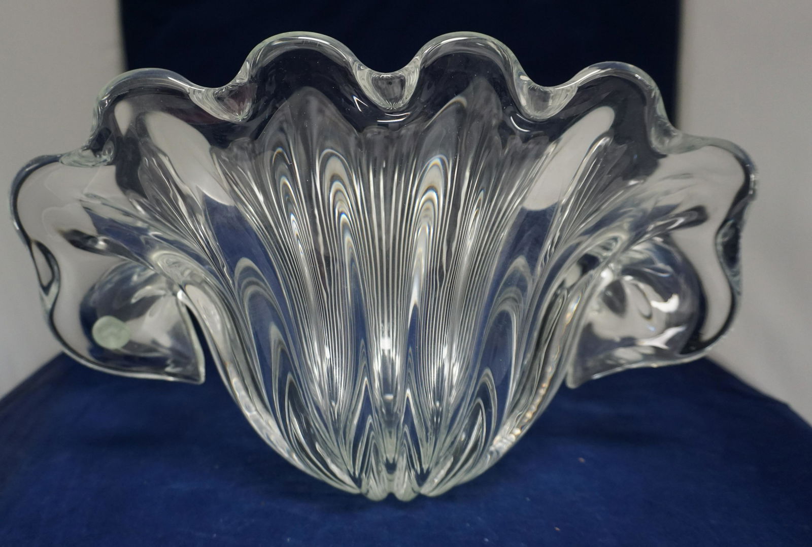 LARGE BLOWN CRYSTAL MODERN BOWL (1 of 7)