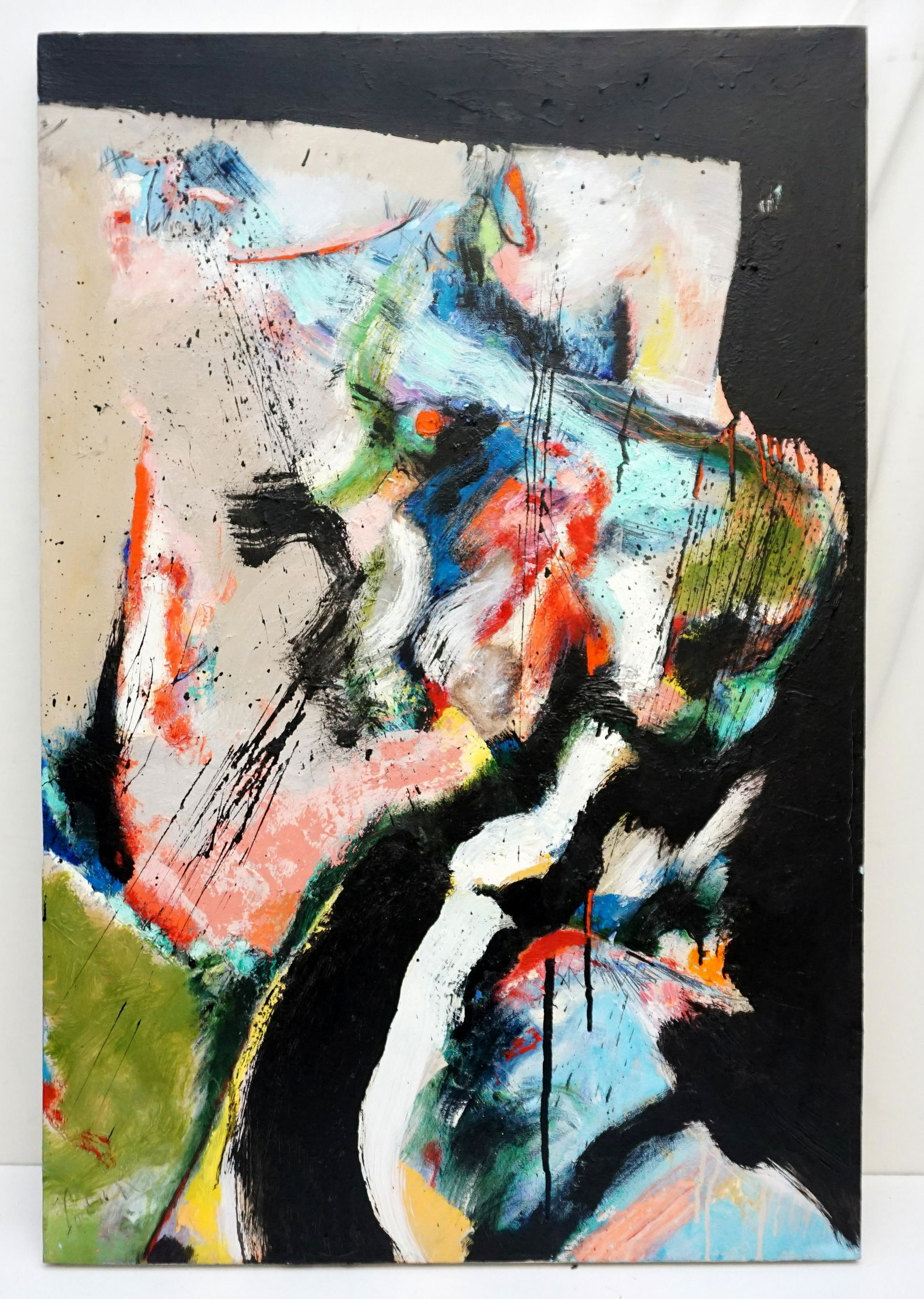 DONATO "DON" BERNANDO LOCALIO LARGE ABSTRACT: Donato "Don" Bernardo Localio (American, b.1954) Oil on Canvas Abstract "The West". A personal friend of and mentored by Willem de Kooning, see the last photo, Localio's work is rarely available at au