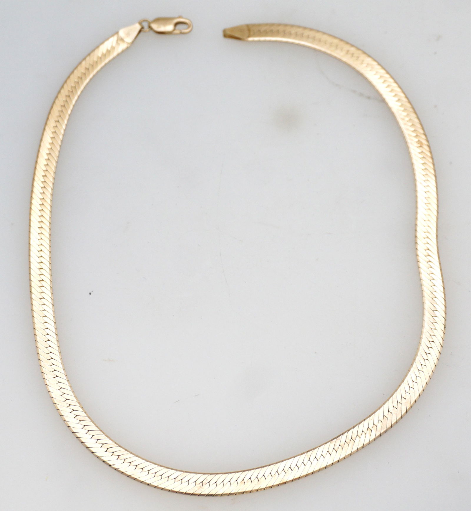 14KT GOLD HERRINGBONE NECKLACE (22.00 GRAMS) (1 of 3)