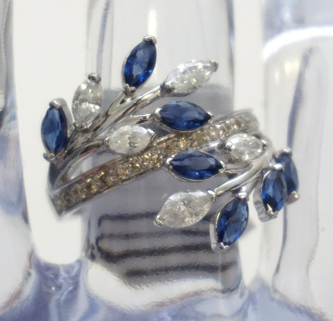 FABULOUS SAPPHIRE & DIAMOND COCKTAIL RING (SZ 6.75) (1 of 10)
