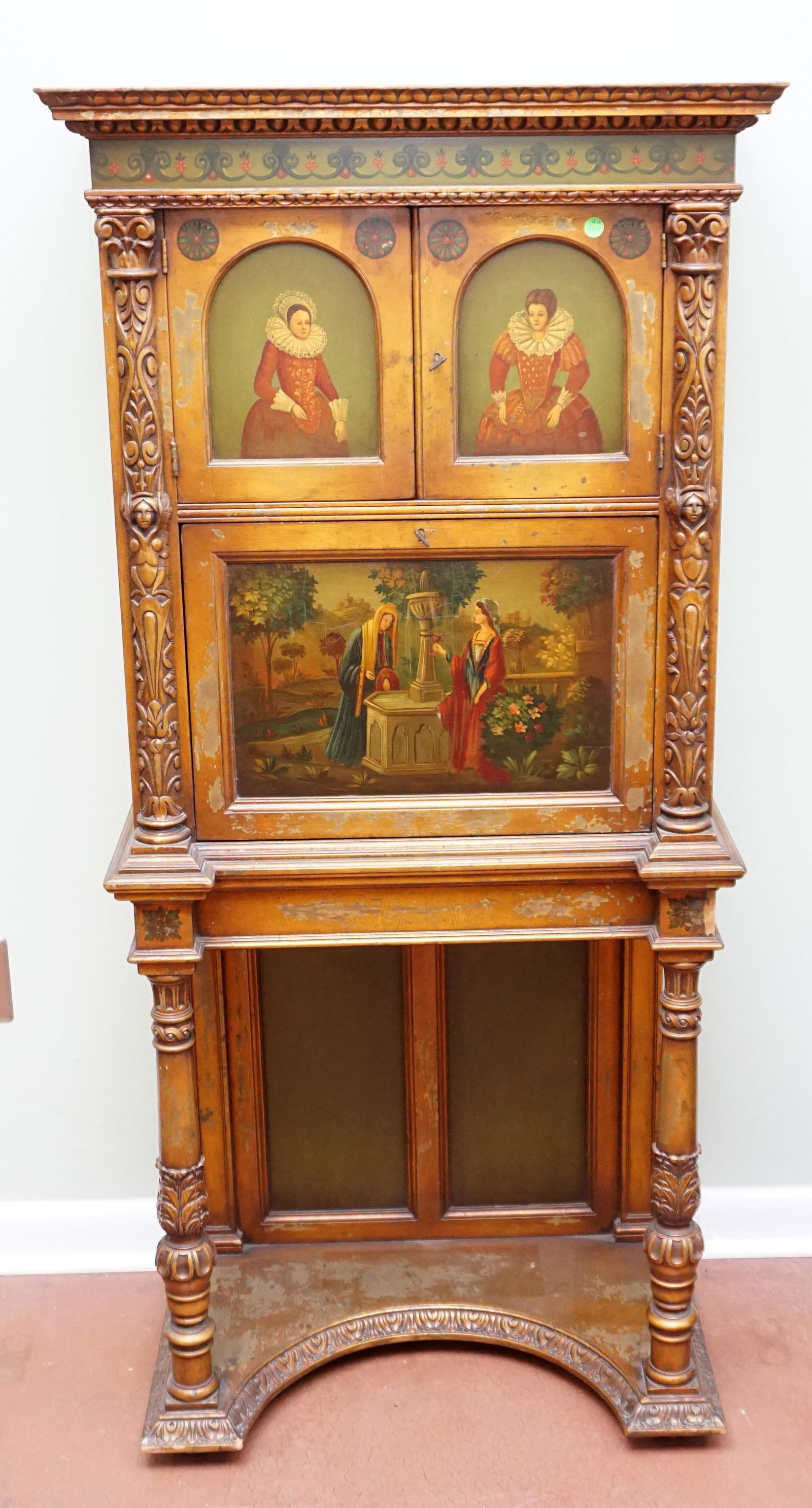 VINTAGE HAND PAINTED CABINET DESK (1 of 13)