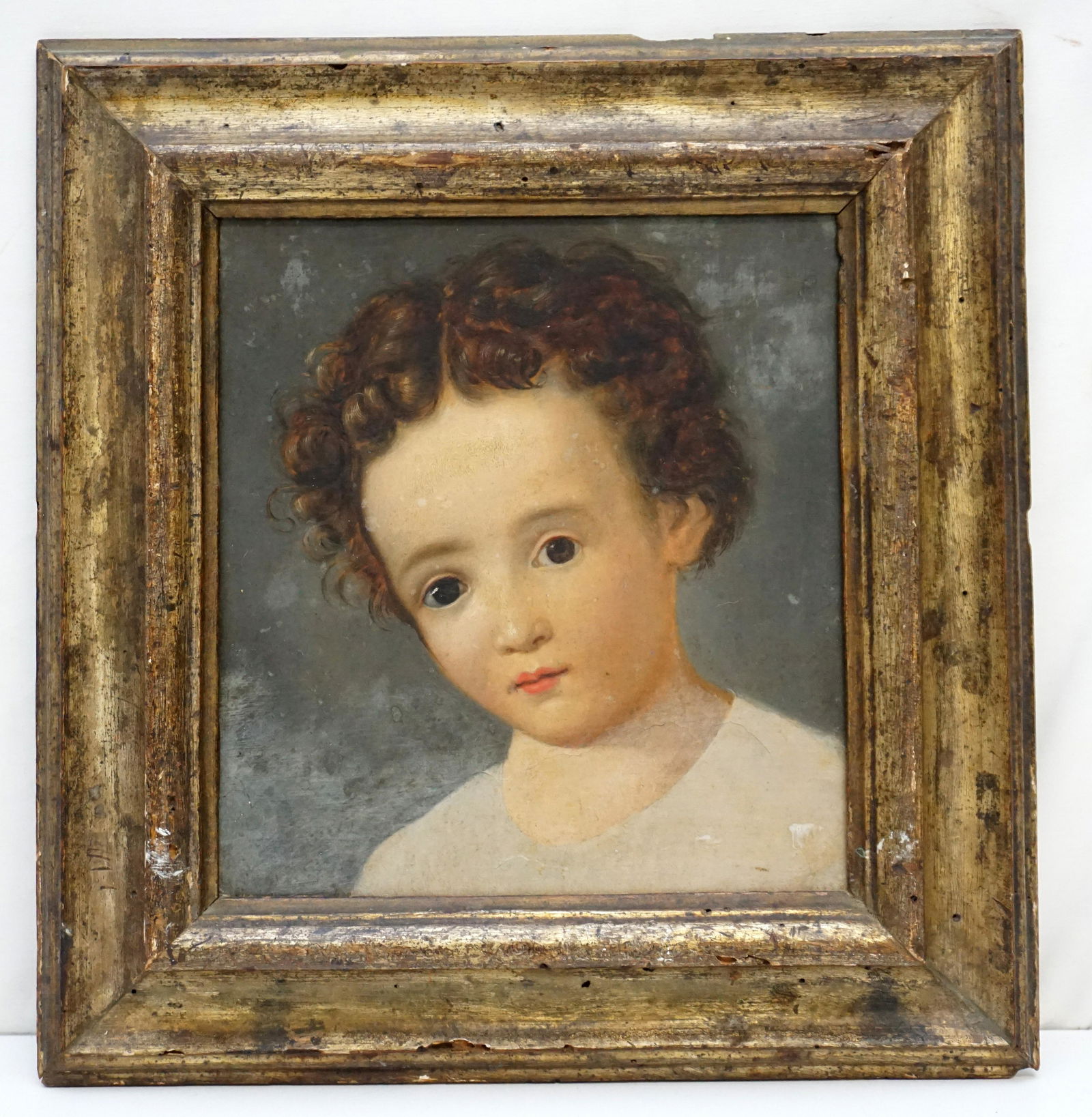 19th c. OIL ON PANEL CHILDS PORTRAIT (1 of 5)