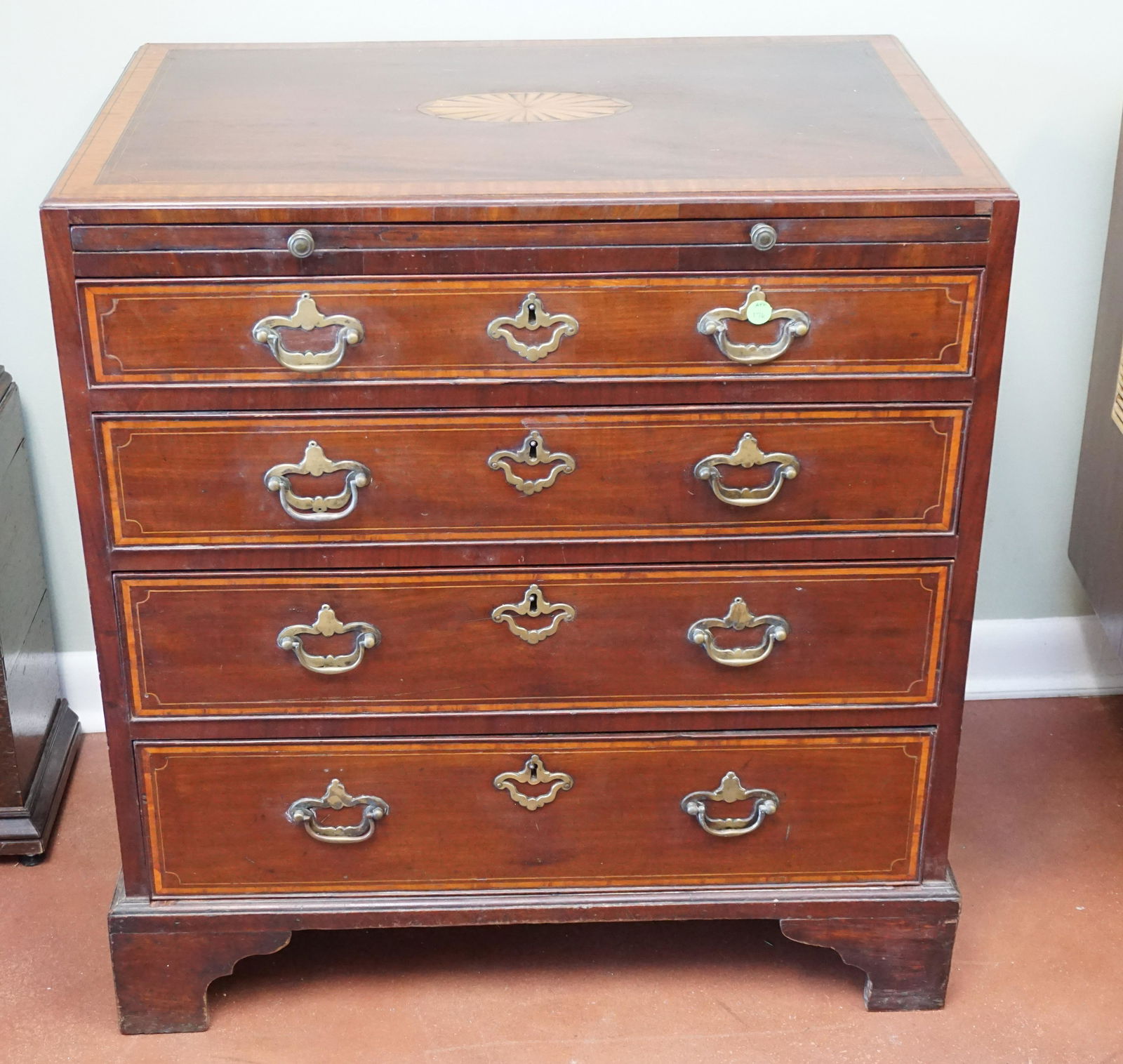 ANTIQUE INLAID MAHOGANY BACHELOR'S CHEST (1 of 8)