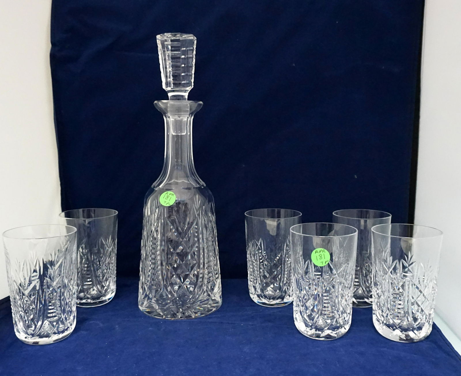 7 WATERFORD CRYSTAL CLARE DECANTER & TUMBLERS (1 of 4)
