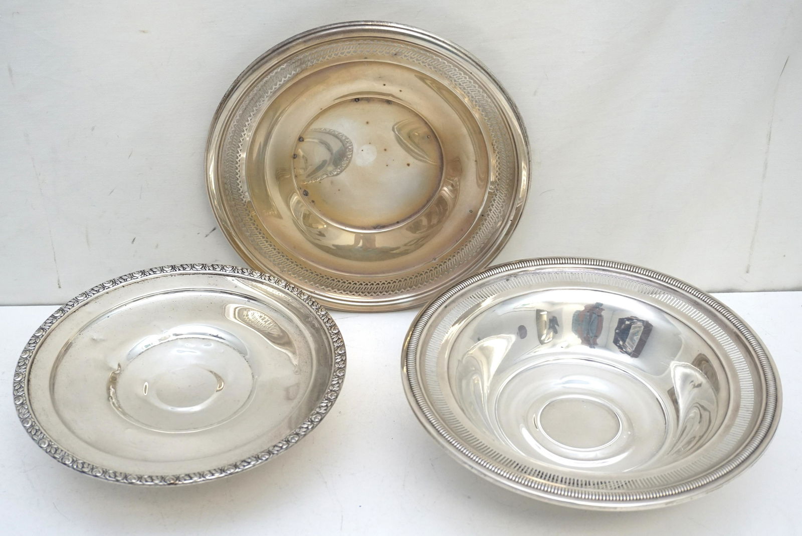3 pc STERLING WEIGHTED COMPOTES + DISH (1 of 8)