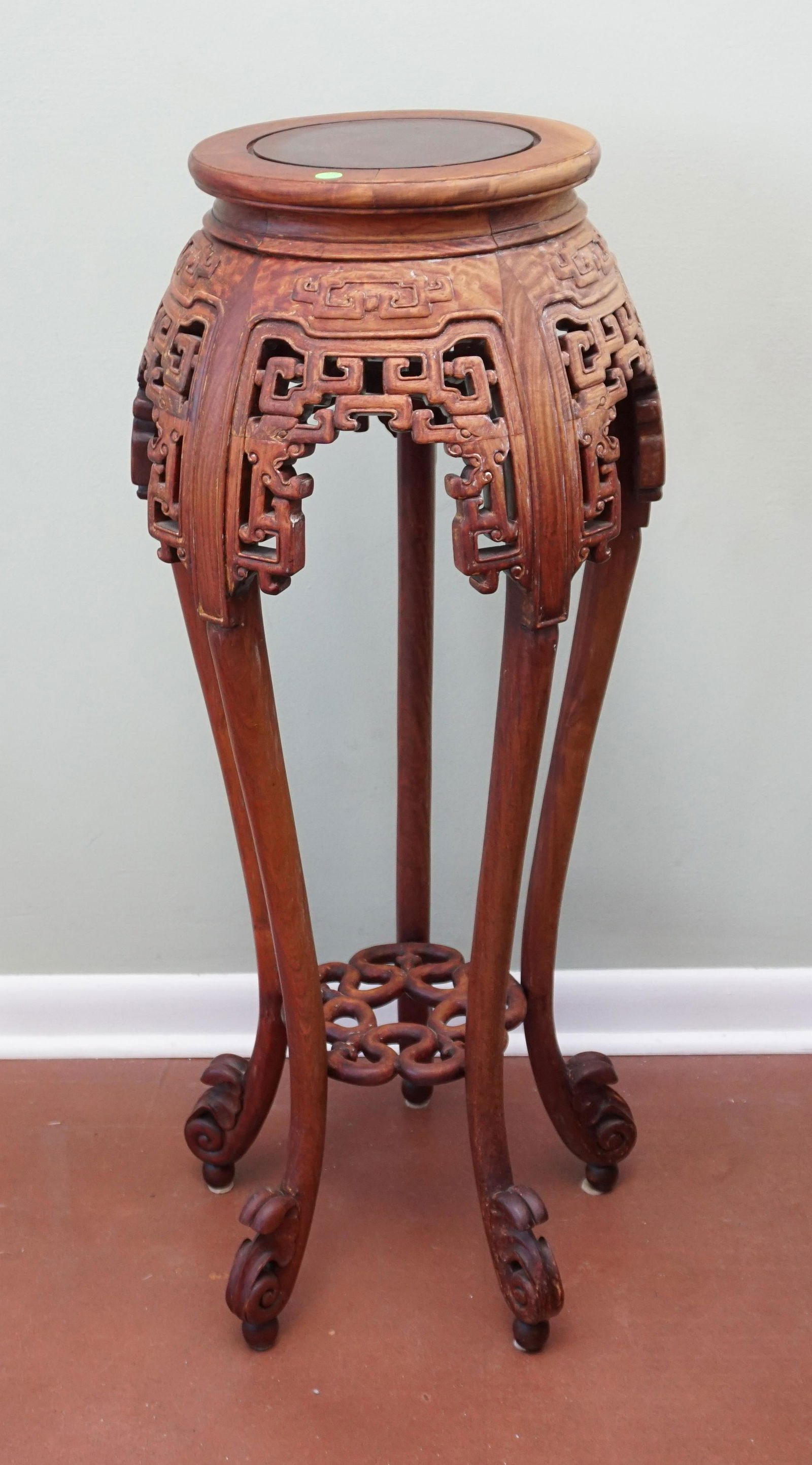 TALL CHINESE CARVED STAND (1 of 5)