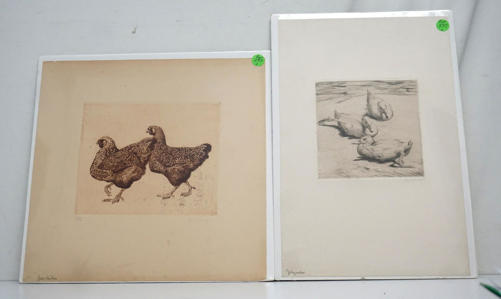 2 RUDOLPH PAUSCHINGER DUCK & CHICKEN ETCHINGS (1 of 4)
