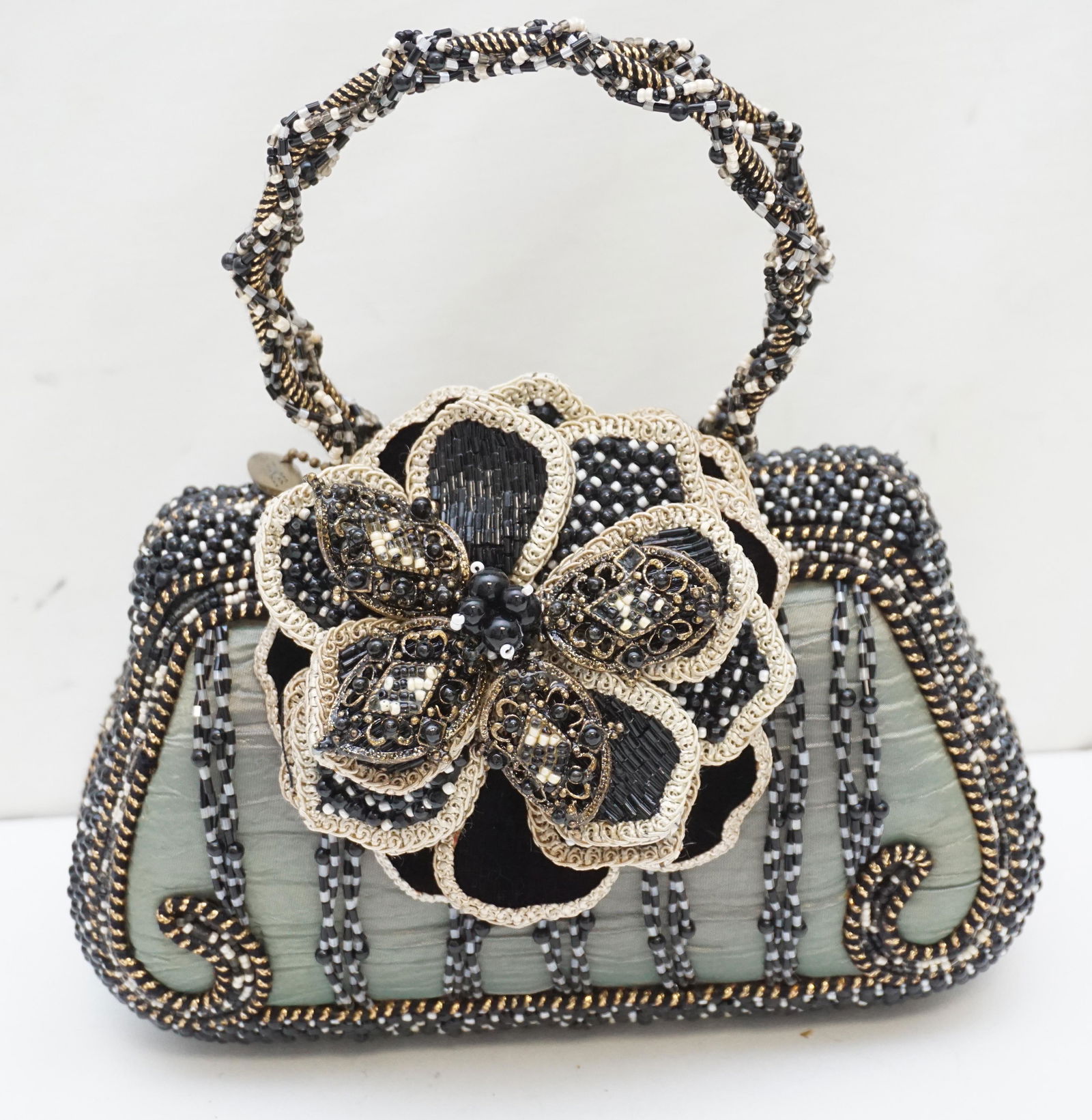 MARY FRANCIS BLACK FLOWER PURSE (1 of 7)