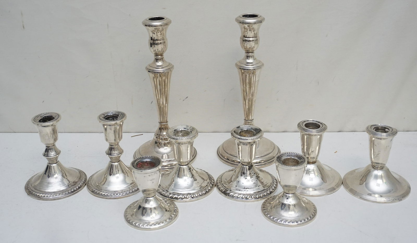 10 STERLING SILVER CANDLESTICKS (1 of 5)