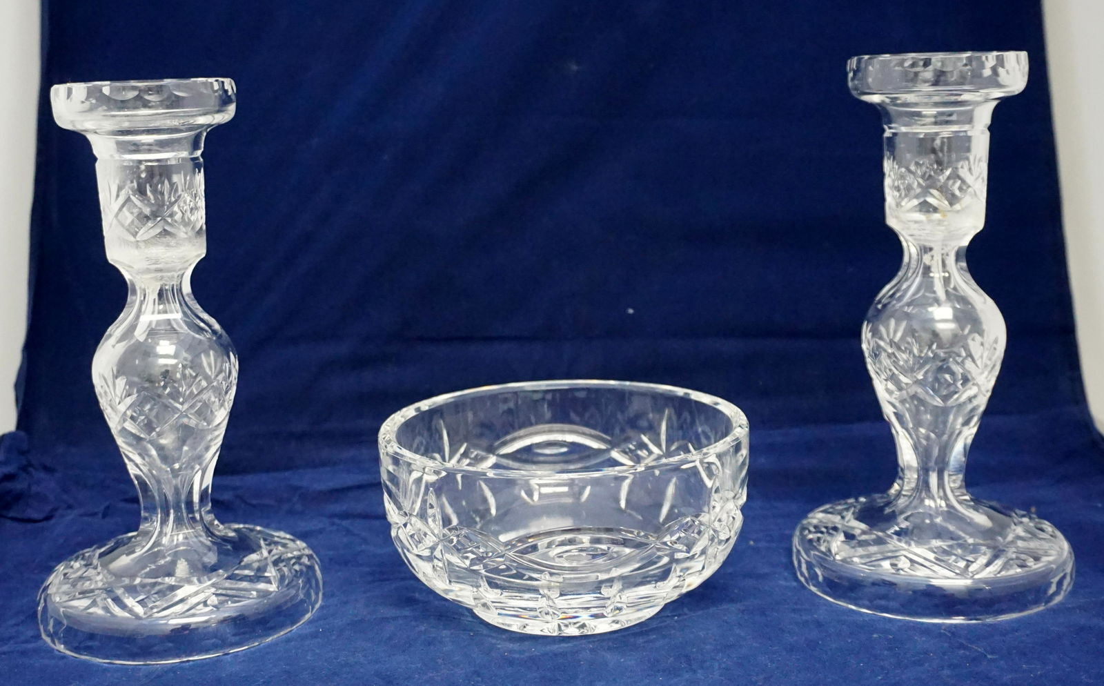 3 PIECE WATERFORD CANDLESTICKS & BOWL (1 of 6)