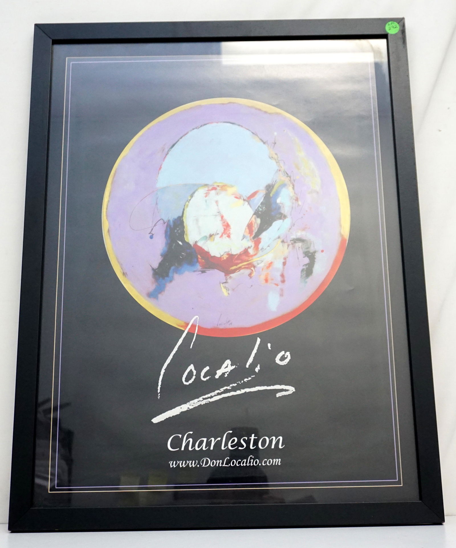 DONATO "DON" BERNARDO LOCALIO POSTER ABSTRACT: Donato "Don" Bernardo Localio Poster "Meaning of Life". A personal friend of and mentored by Willem de Kooning, Localio's work is rarely available at auction. In frame measures 20"x27"x1". Weight 6 pd