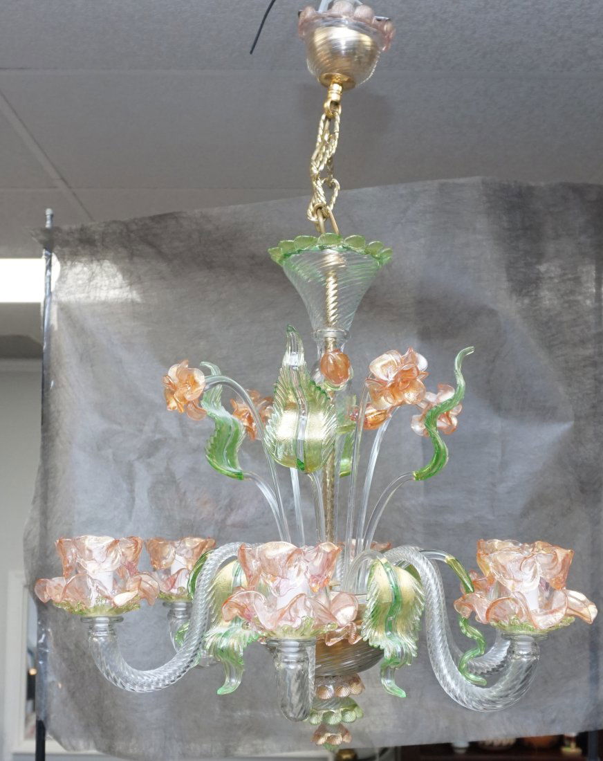 HAND BLOWN MAZZEGa MURANO VENETIAN CHANDELIER (1 of 9)