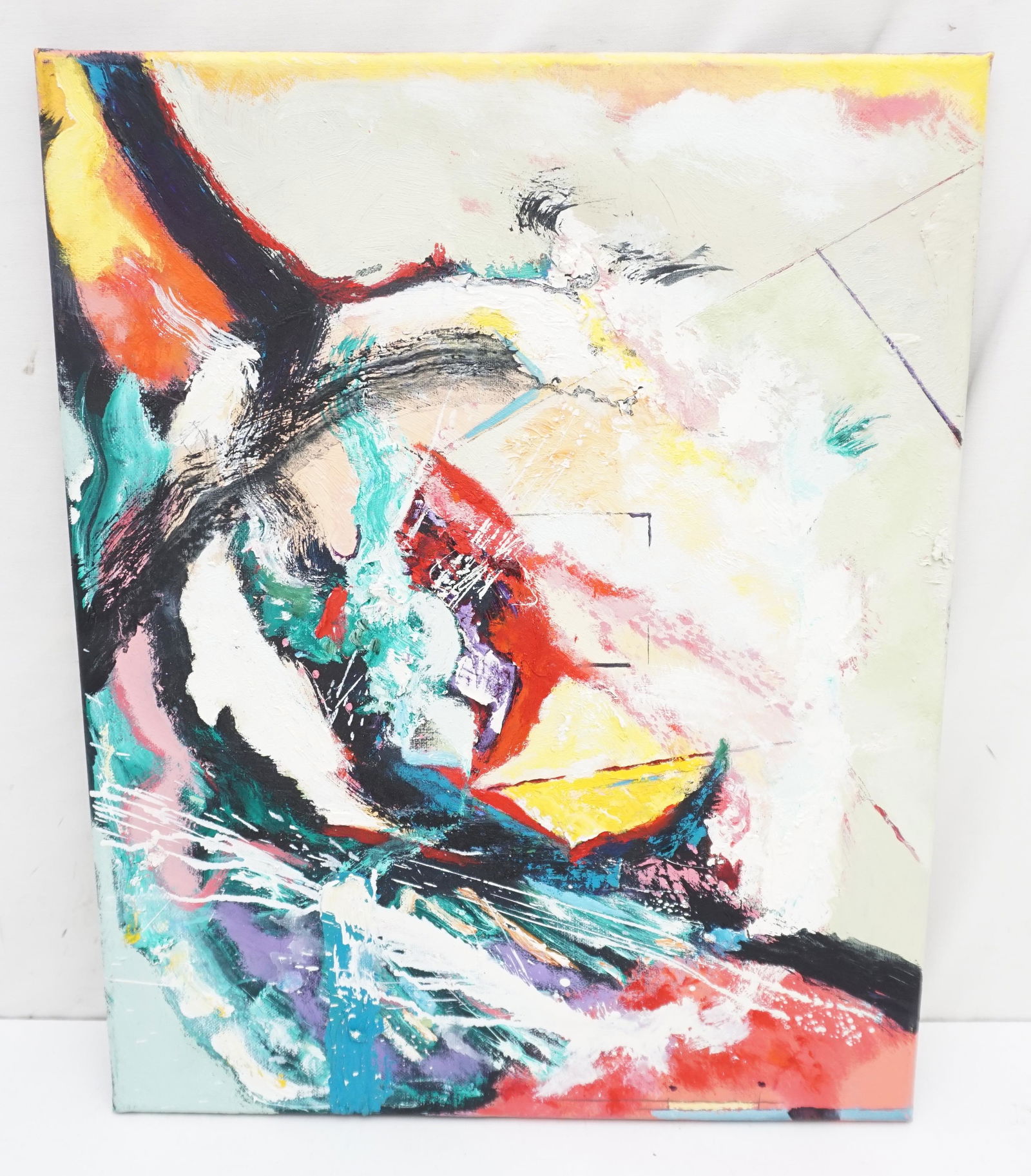 DONATO "DON" BERNANDO LOCALIO ABSTRACT: Donato "Don" Bernardo Localio (American, b.1954) Oil on Canvas Abstract. A personal friend of and mentored by Willem de Kooning, Localio's work is rarely available at auction. Measures 16"x20"x3/4". W