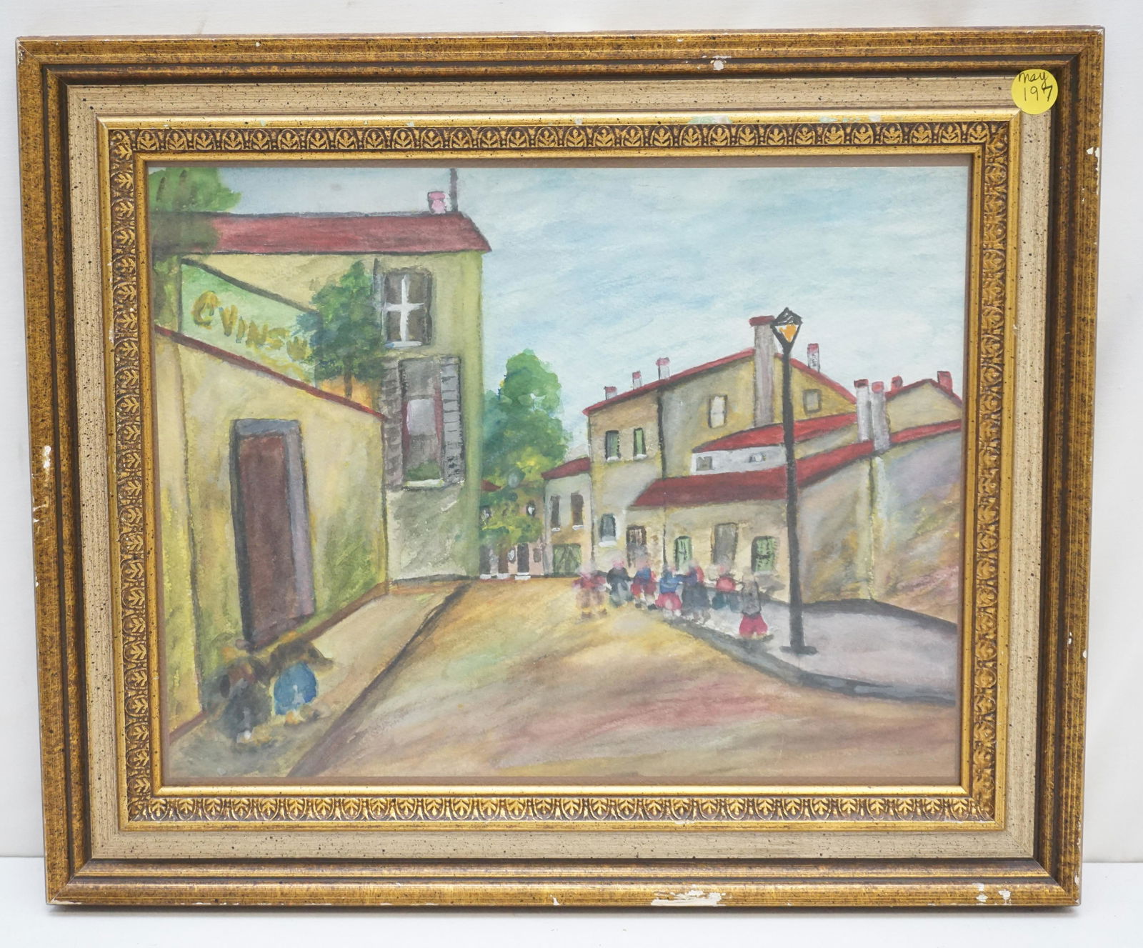 VINTAGE MID CENTURY CONTINENTAL WATERCOLOR (1 of 6)