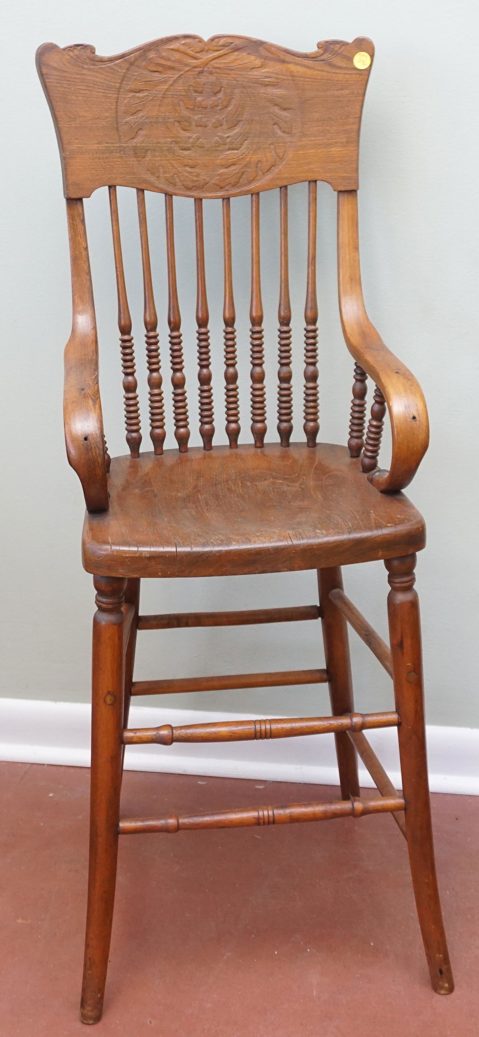 CHILDS ANTIQUE OAK HIGH CHAIR (1 of 10)