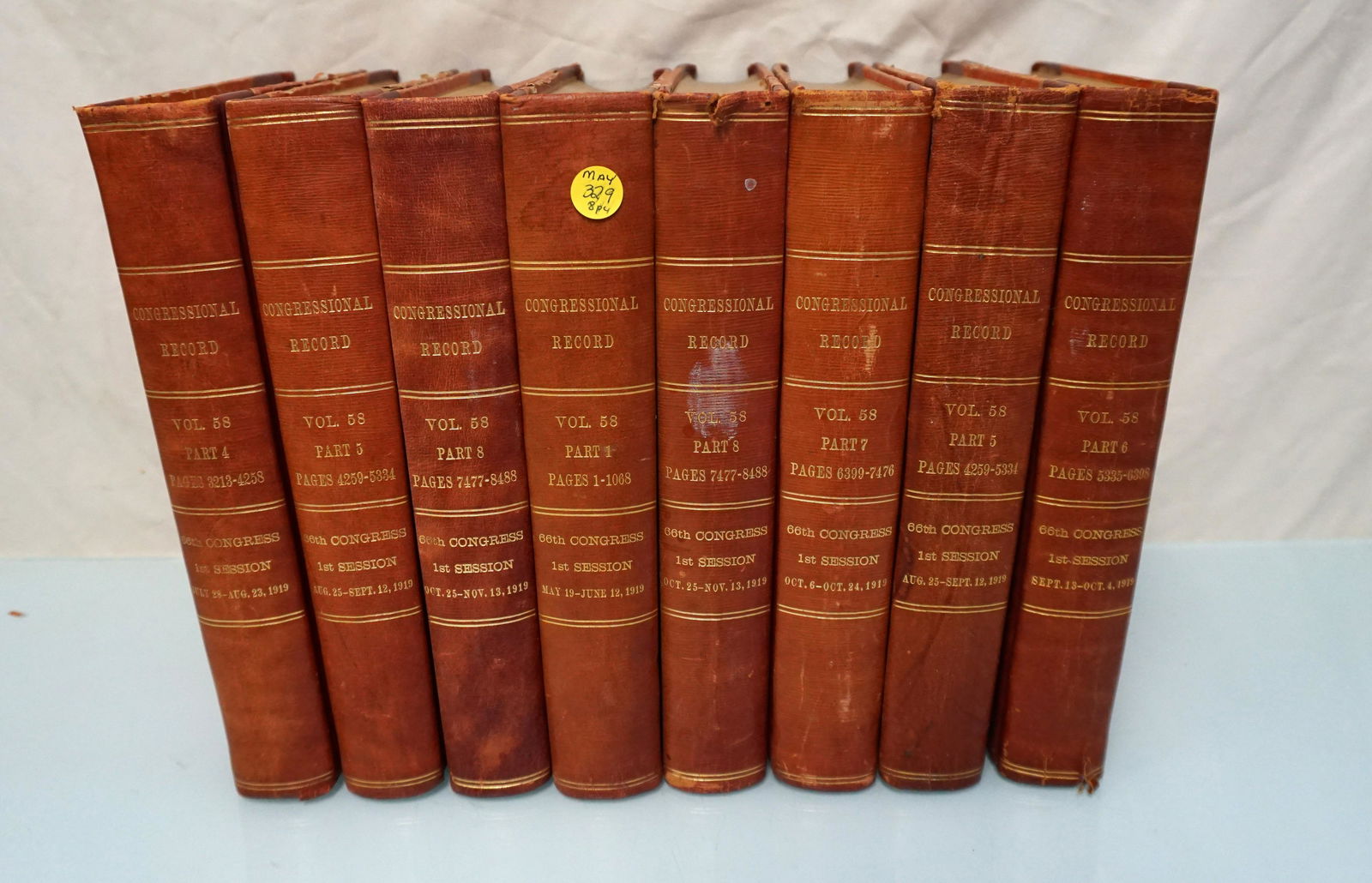 8 CONGRESSIONAL RECORD 1919 BOOKS (1 of 6)