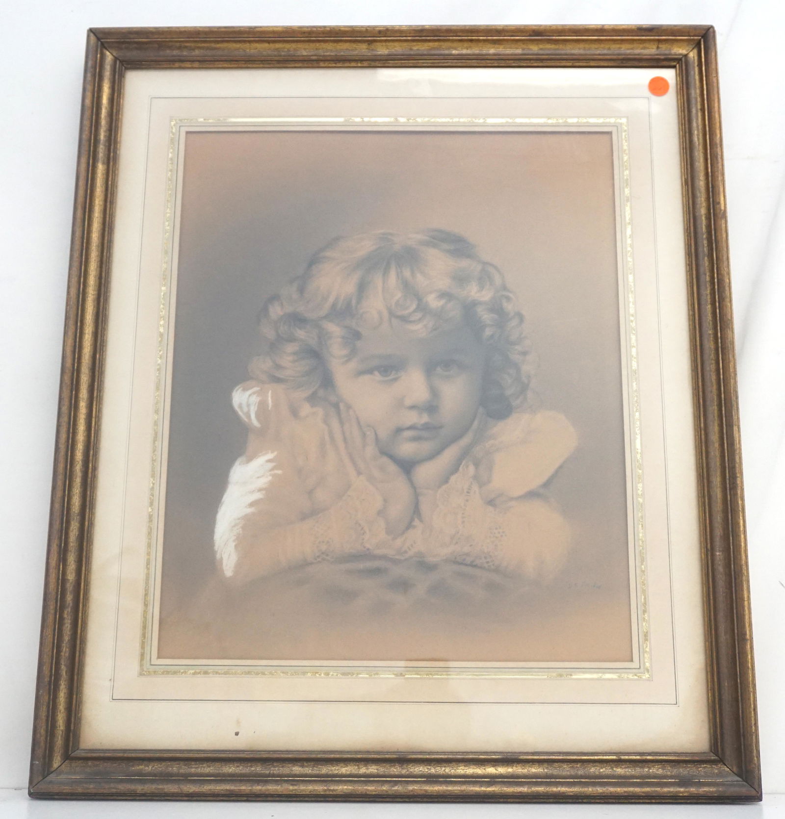 ANTIQUE CHILDS CHARCOAL PORTRAIT (1 of 7)