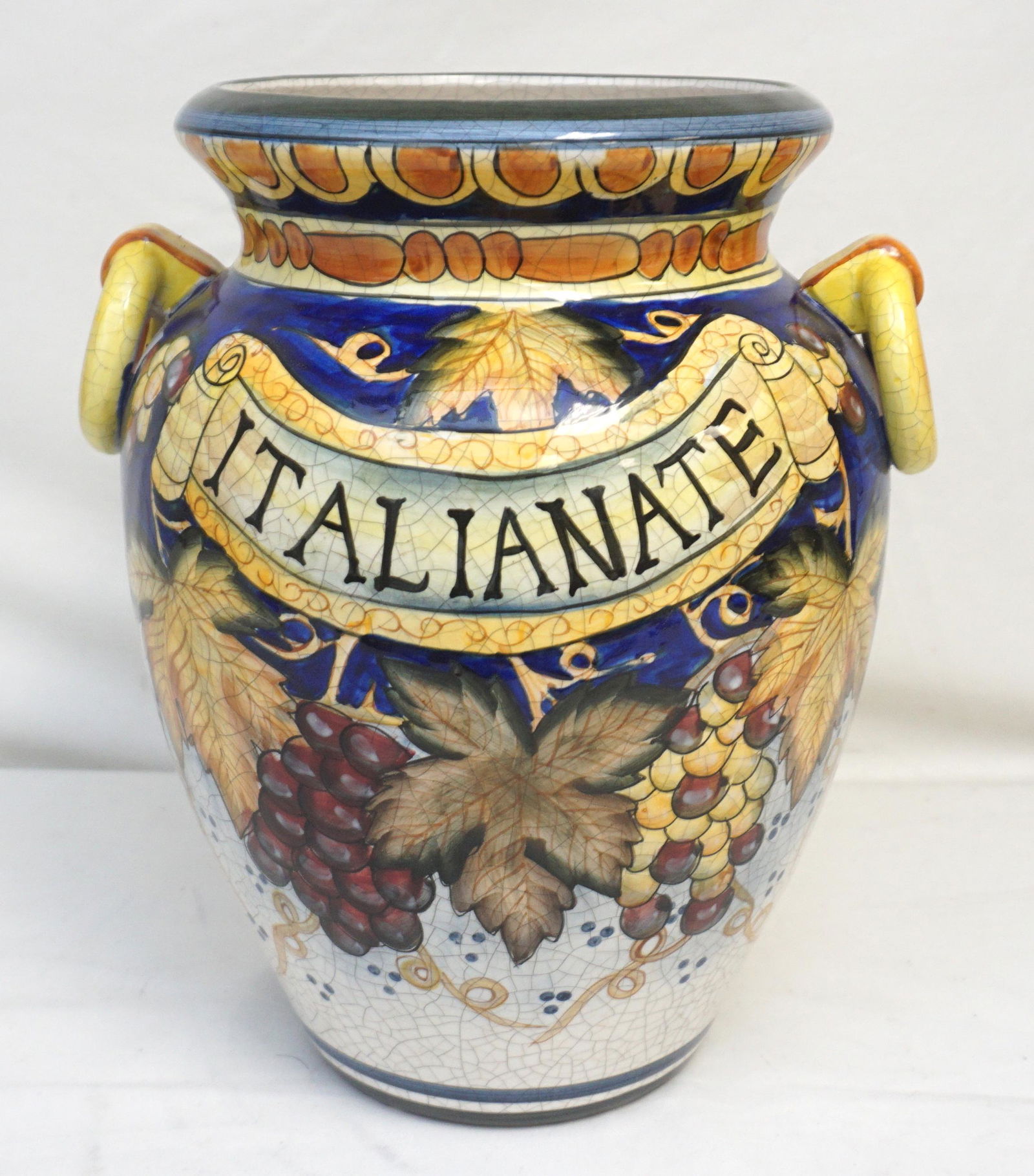 MAJOLICA POLYCHROME OLIVE JAR (1 of 9)