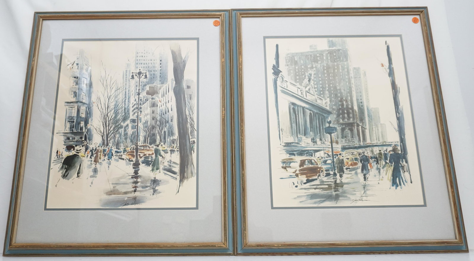 2 JOHN HAYMSON MID CENTURY NYC HAND COLORED PRINTS (1 of 7)