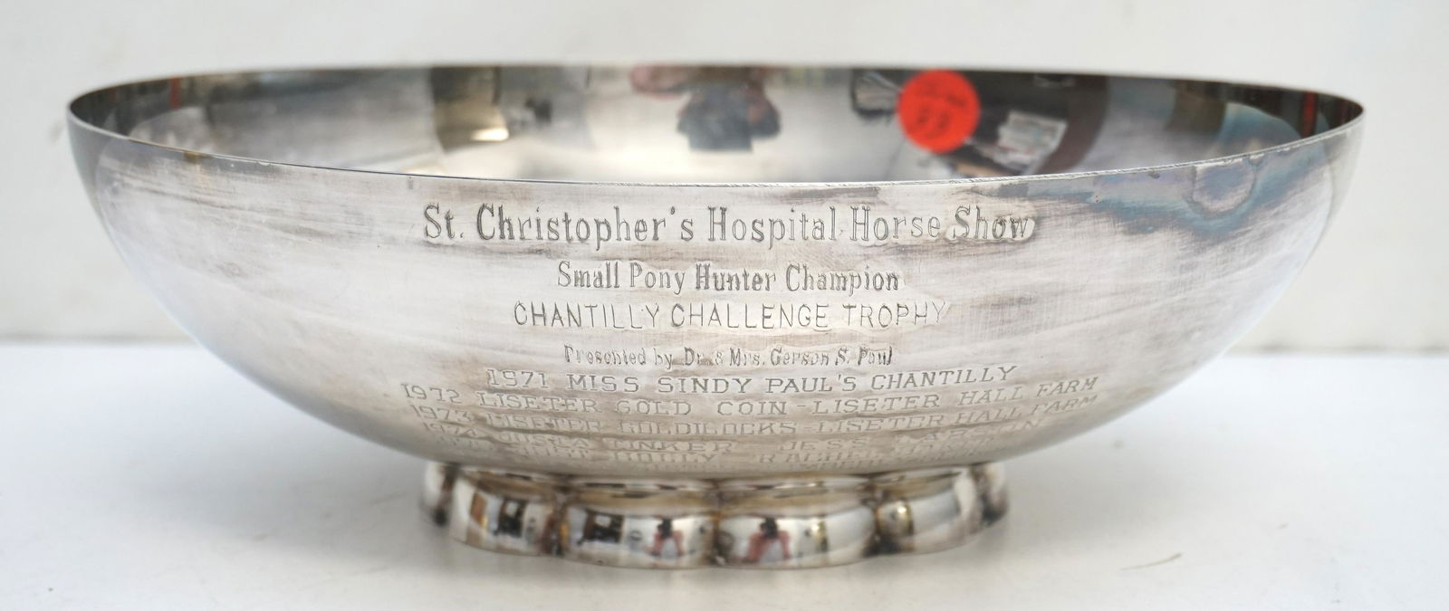 VINTAGE POOLE SILVER HORSE TROPHY BOWL (1 of 9)