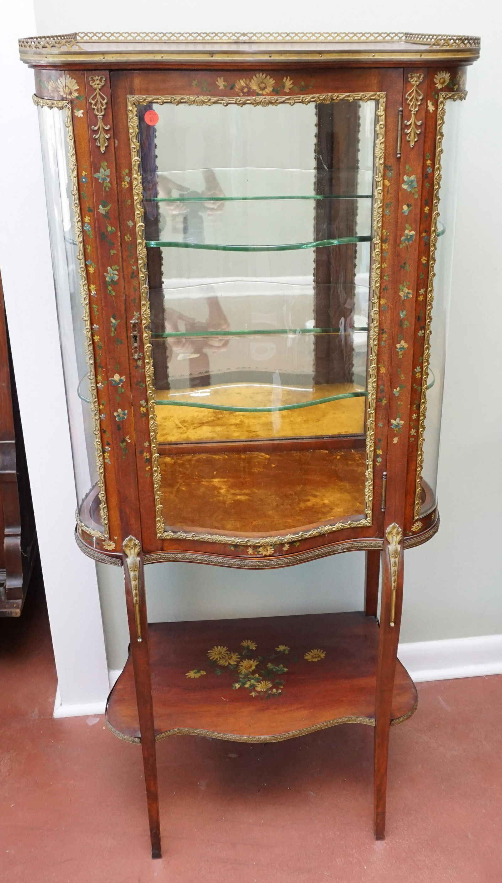 FRENCH LOUIS XV DEMILUNE VITRINE DISPLAY (1 of 8)