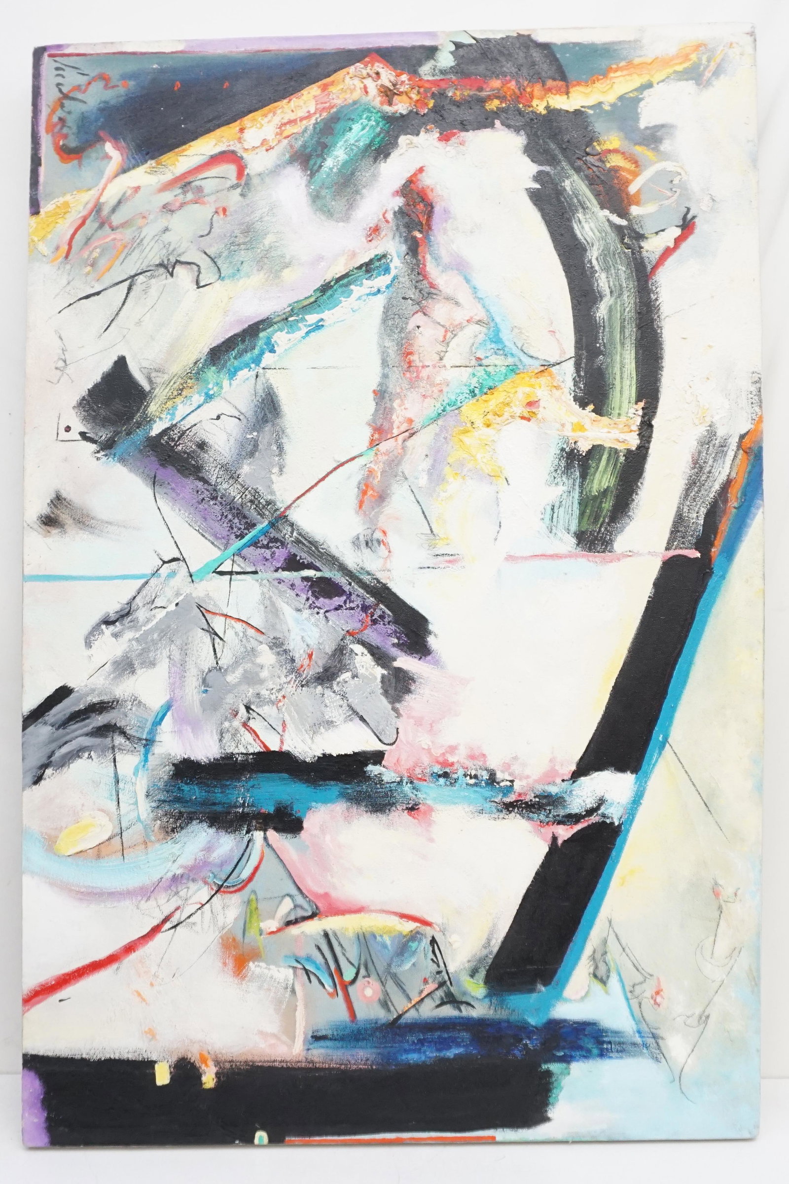 DONATO "DON" BERNARDO LOCALIO LARGE ABSTRACT: Donato "Don" Bernardo Localio (American, b.1954) Oil on Canvas Abstract. A personal friend of and mentored by Willem de Kooning, Localio's work is rarely available at auction. Measures 48 1/2"x32"x3".