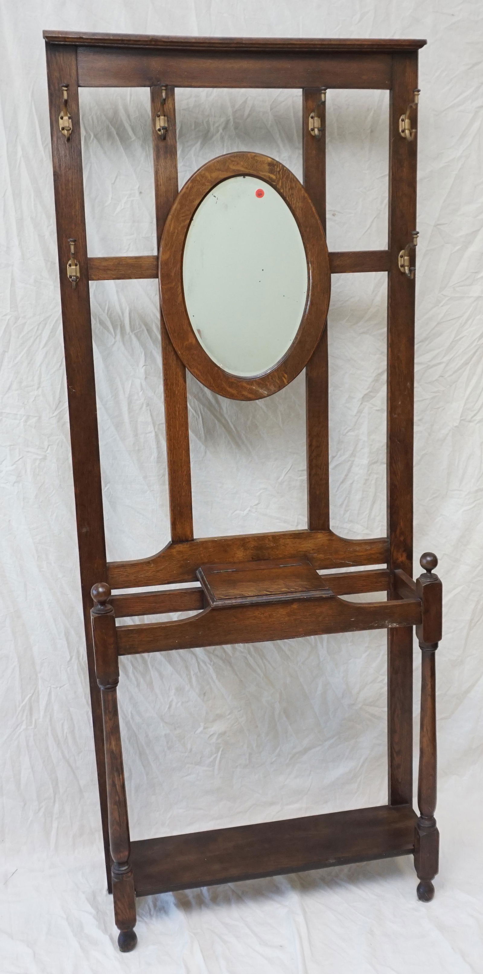 ANTIQUE AMERICAN OAK HALL TREE (1 of 6)