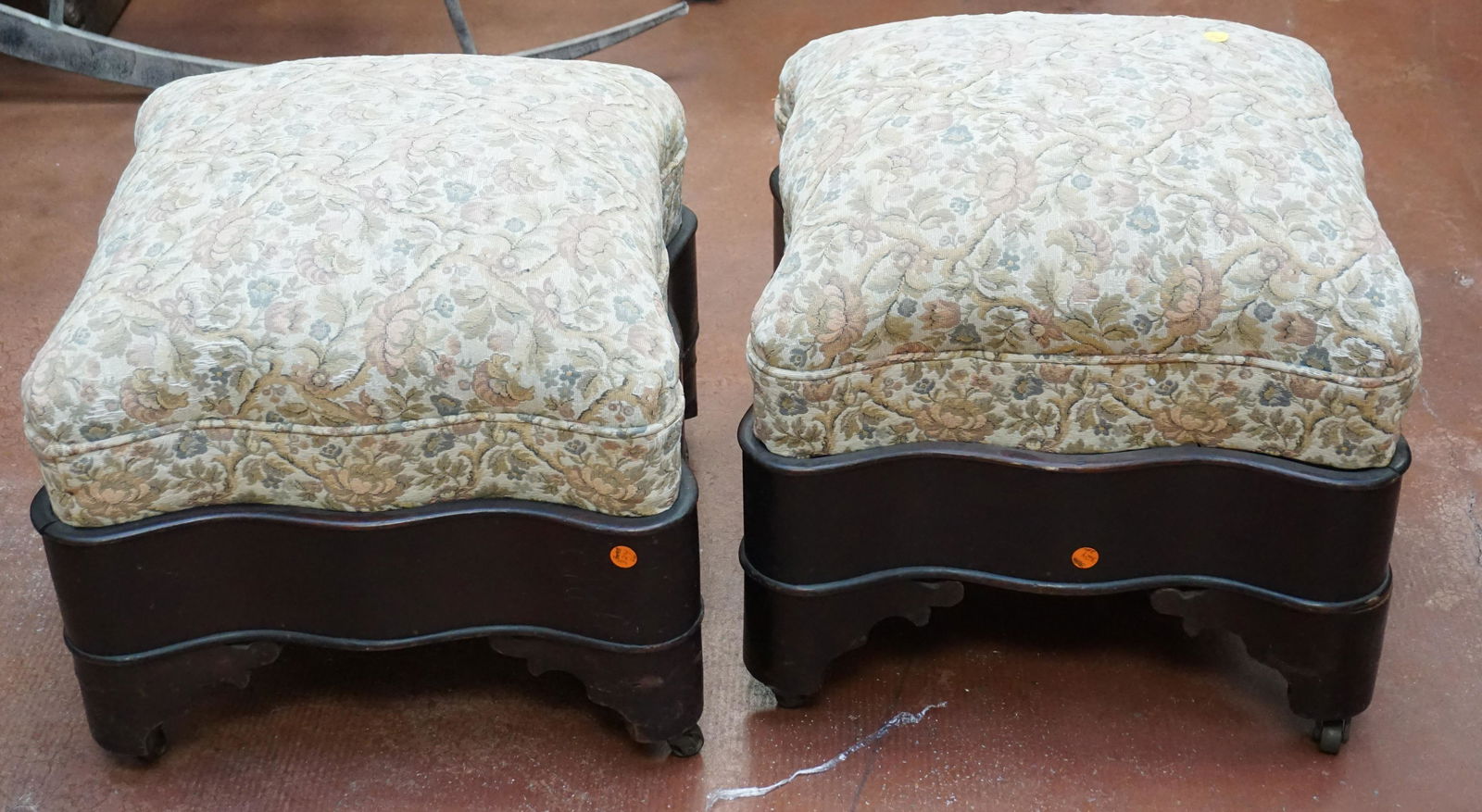 MATCHED PAIR VICTORIAN OTTOMANS (1 of 7)